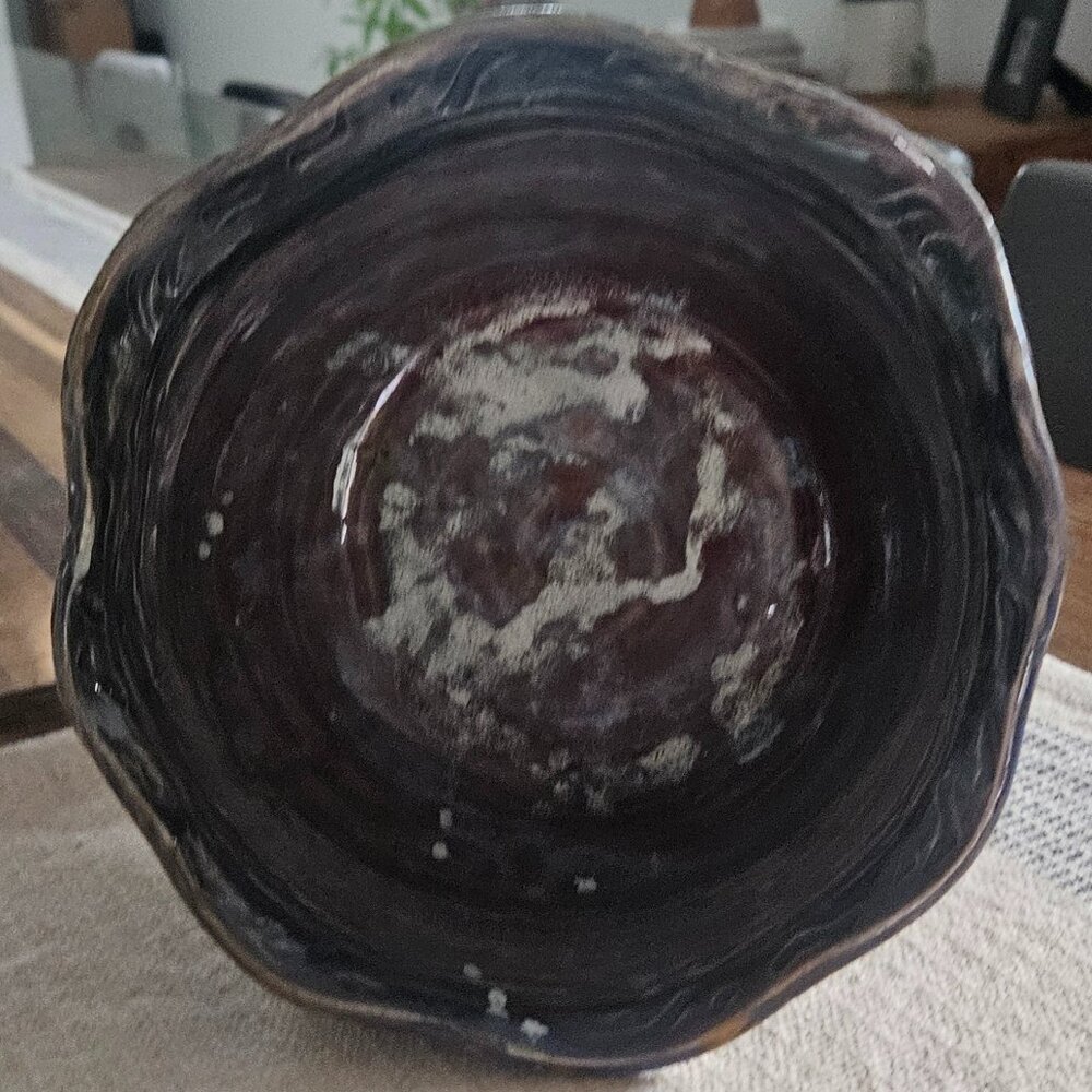 Blue & Purple, signed studio pottery, handmade bowl - Picture 8 of 9